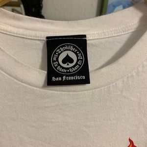 Thrasher flames tee medium white